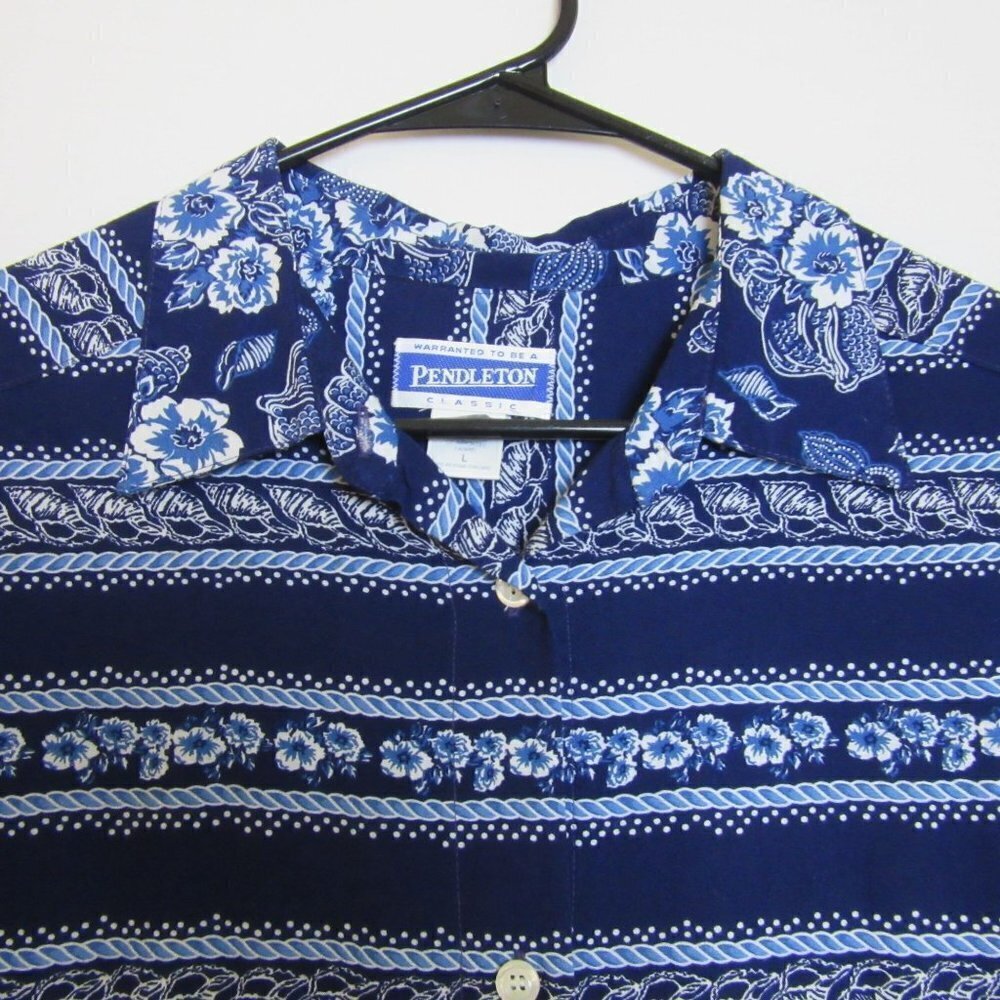 Pendleton Shirt Blue Button Up Collared Long Slee… - image 3